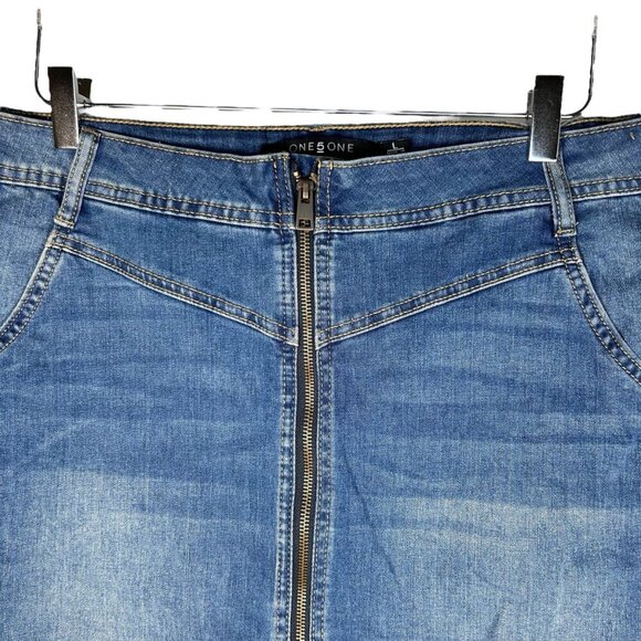 2/$30 One5One Size Large Jen Skirt Mini Zipper Casual - Picture 2 of 5